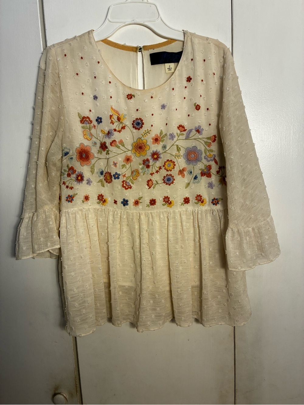BlueRain Floral Embroidered Peplum Top Women S Flowy Boho Festival Hippie